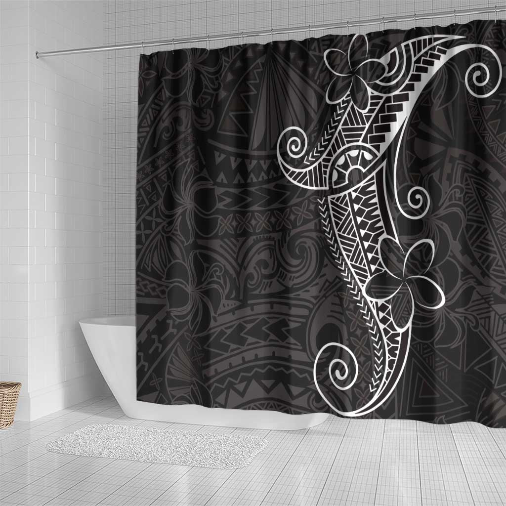 Black White Polynesian Tribal Shower Curtain - Polynesian Pride