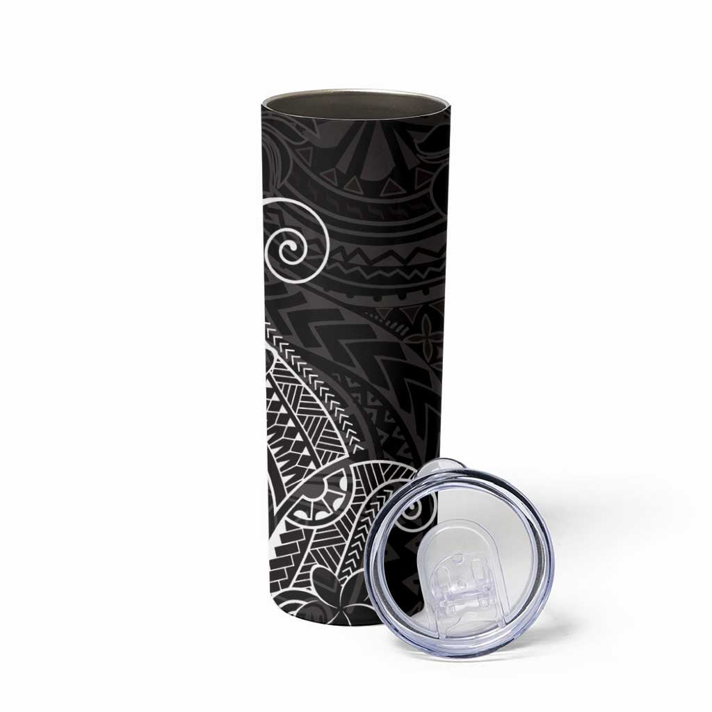 Black White Polynesian Tribal Skinny Tumbler - Polynesian Pride