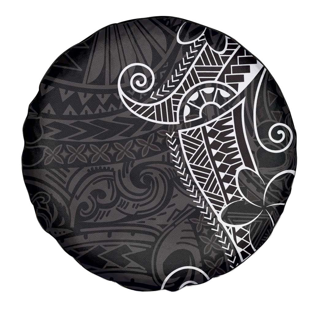 Black White Polynesian Tribal Spare Tire Cover - Polynesian Pride