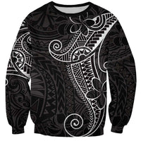 Black White Polynesian Tribal Sweatshirt LT9 Unisex White - Polynesian Pride