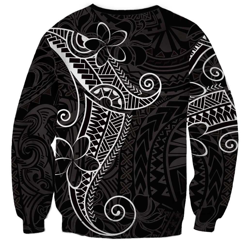 Black White Polynesian Tribal Sweatshirt LT9 - Polynesian Pride