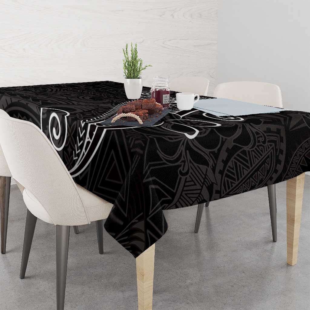 Black White Polynesian Tribal Tablecloth - Polynesian Pride
