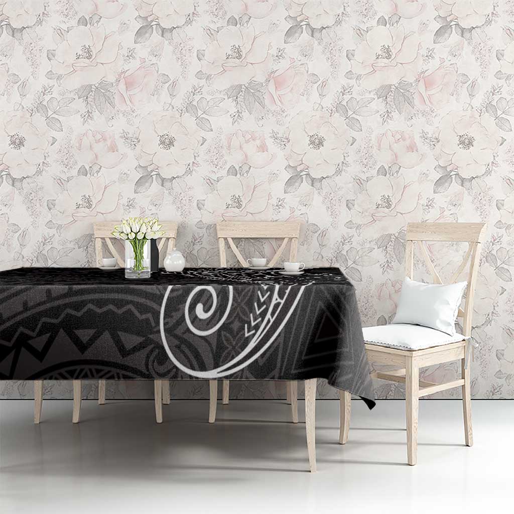 Black White Polynesian Tribal Tablecloth - Polynesian Pride