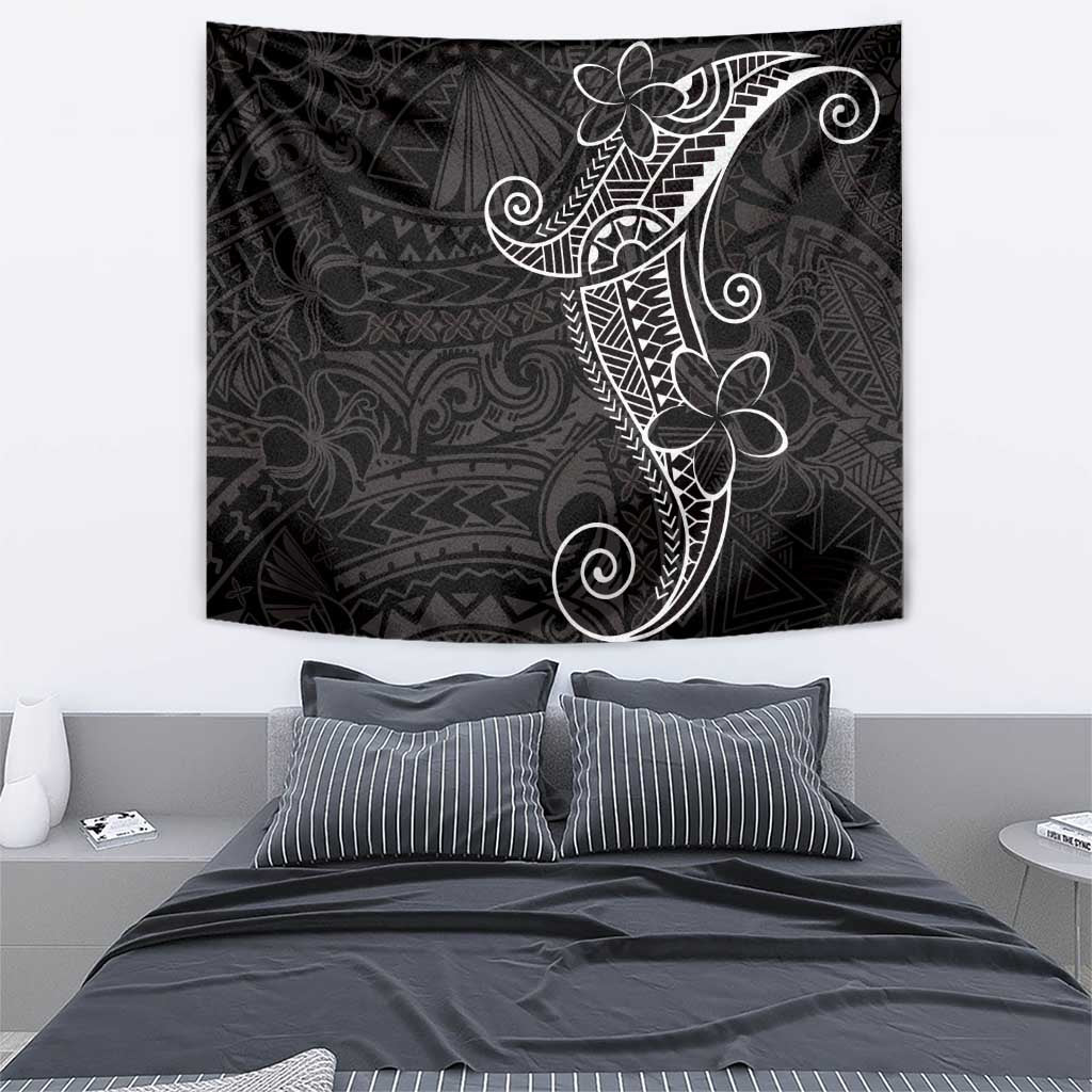 Black White Polynesian Tribal Tapestry - Polynesian Pride