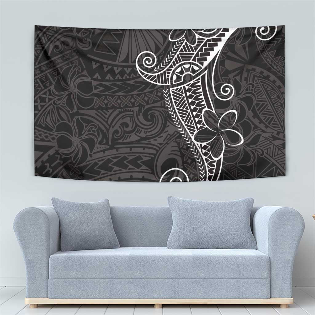 Black White Polynesian Tribal Tapestry - Polynesian Pride