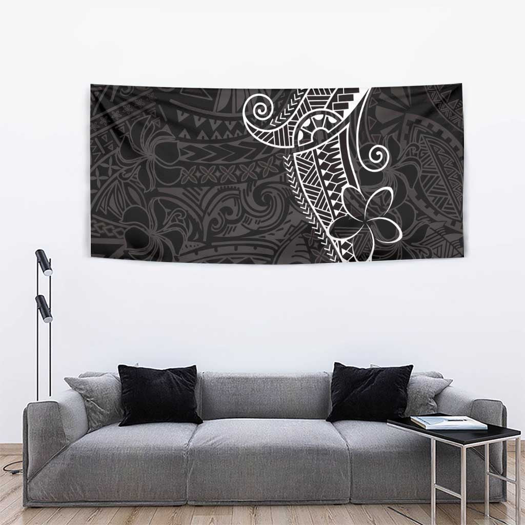 Black White Polynesian Tribal Tapestry - Polynesian Pride
