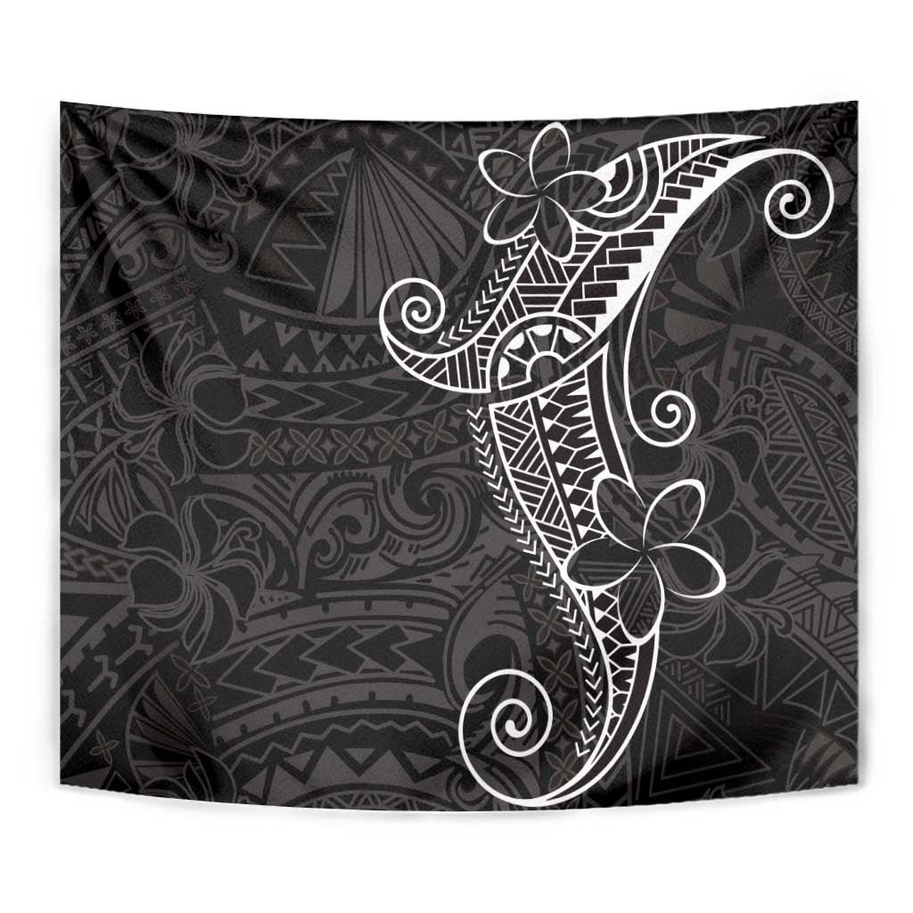 Black White Polynesian Tribal Tapestry - Polynesian Pride