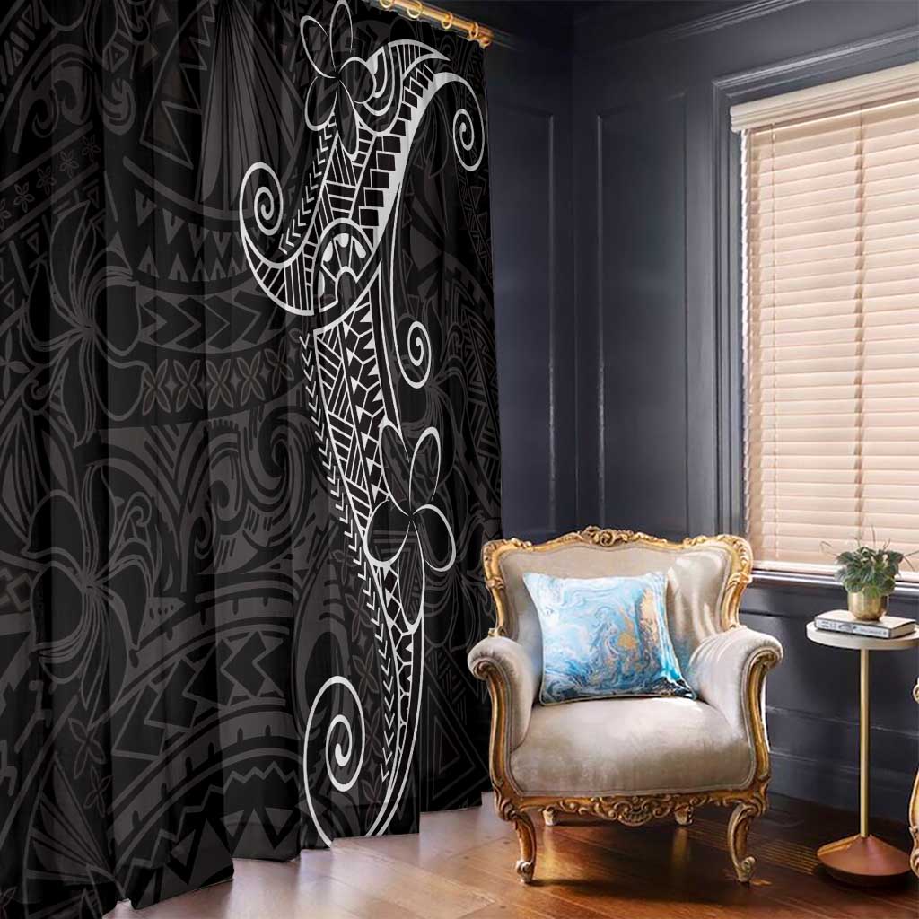 Black White Polynesian Tribal Window Curtain LT9 - Polynesian Pride