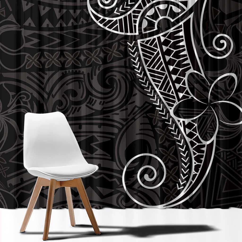 Black White Polynesian Tribal Window Curtain LT9 - Polynesian Pride