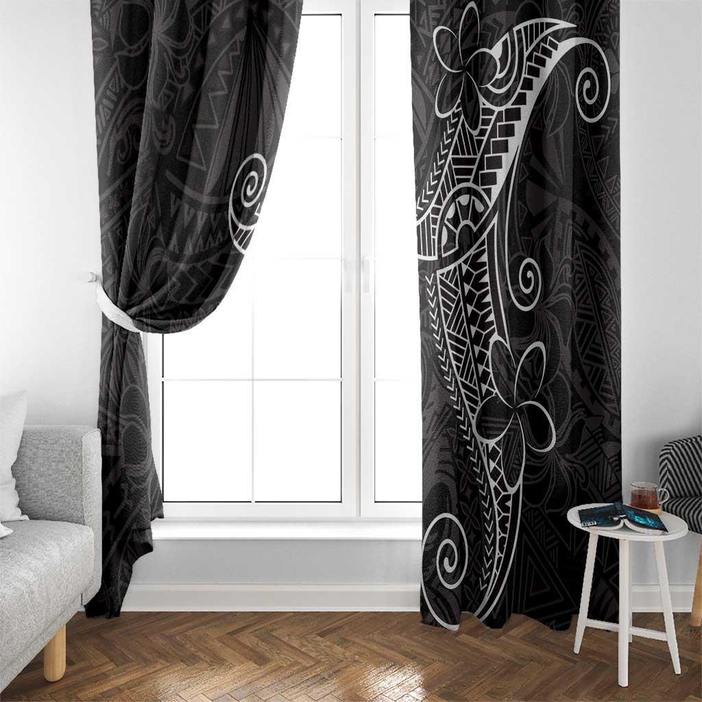 Black White Polynesian Tribal Window Curtain LT9 - Polynesian Pride
