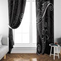 Black White Polynesian Tribal Window Curtain LT9 - Polynesian Pride