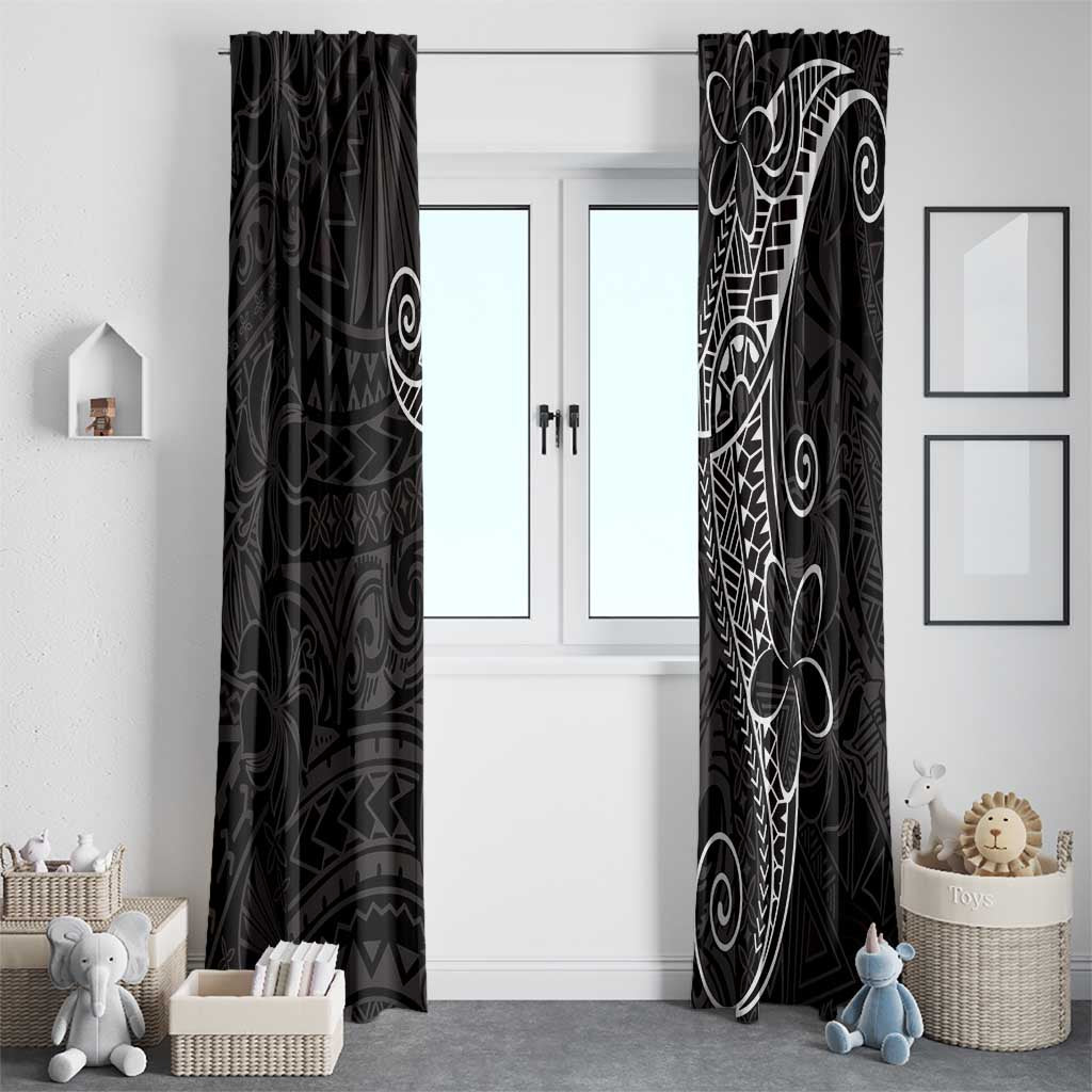 Black White Polynesian Tribal Window Curtain LT9 - Polynesian Pride