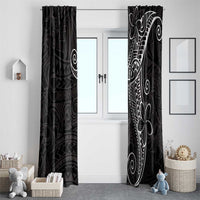 Black White Polynesian Tribal Window Curtain LT9 - Polynesian Pride