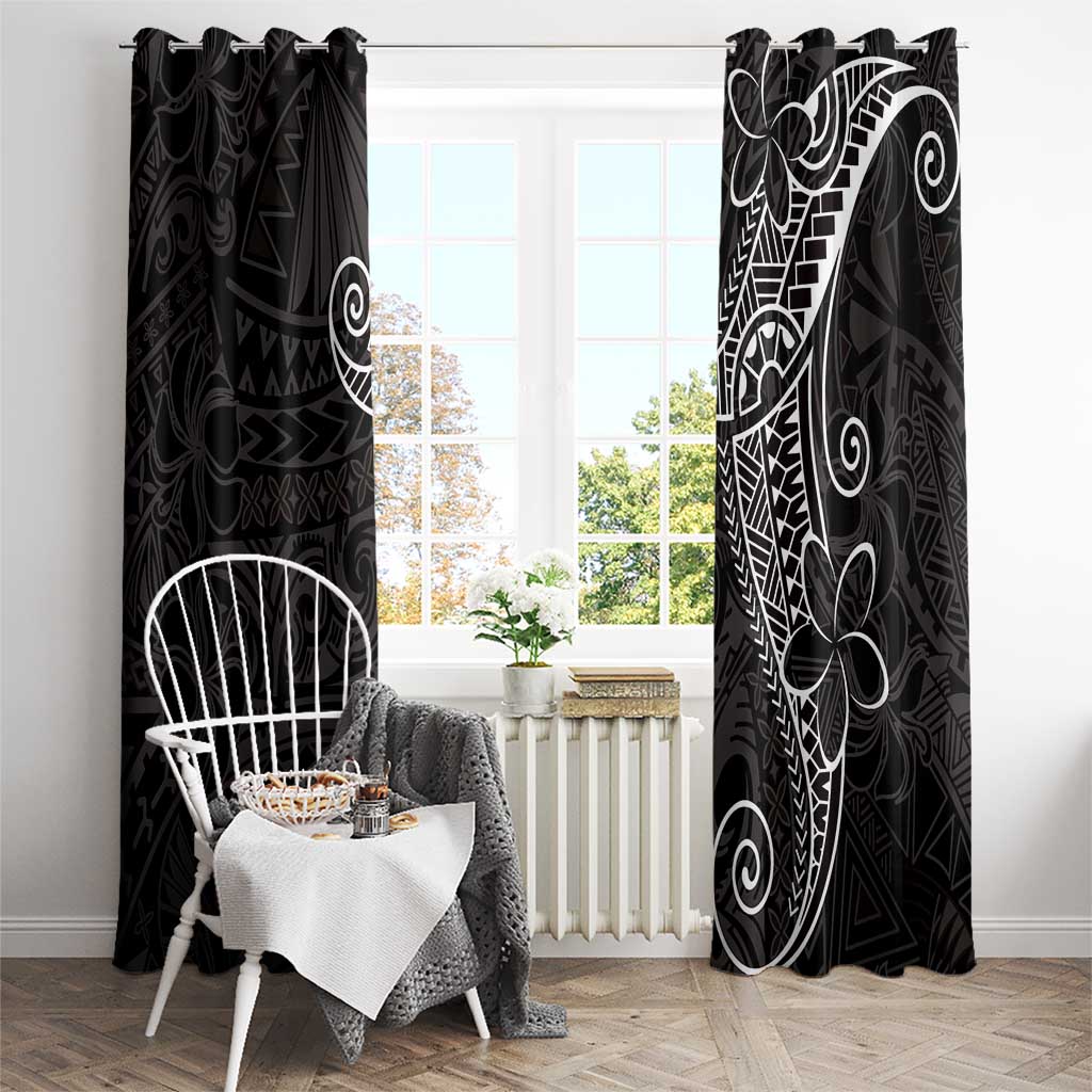 Black White Polynesian Tribal Window Curtain LT9 - Polynesian Pride