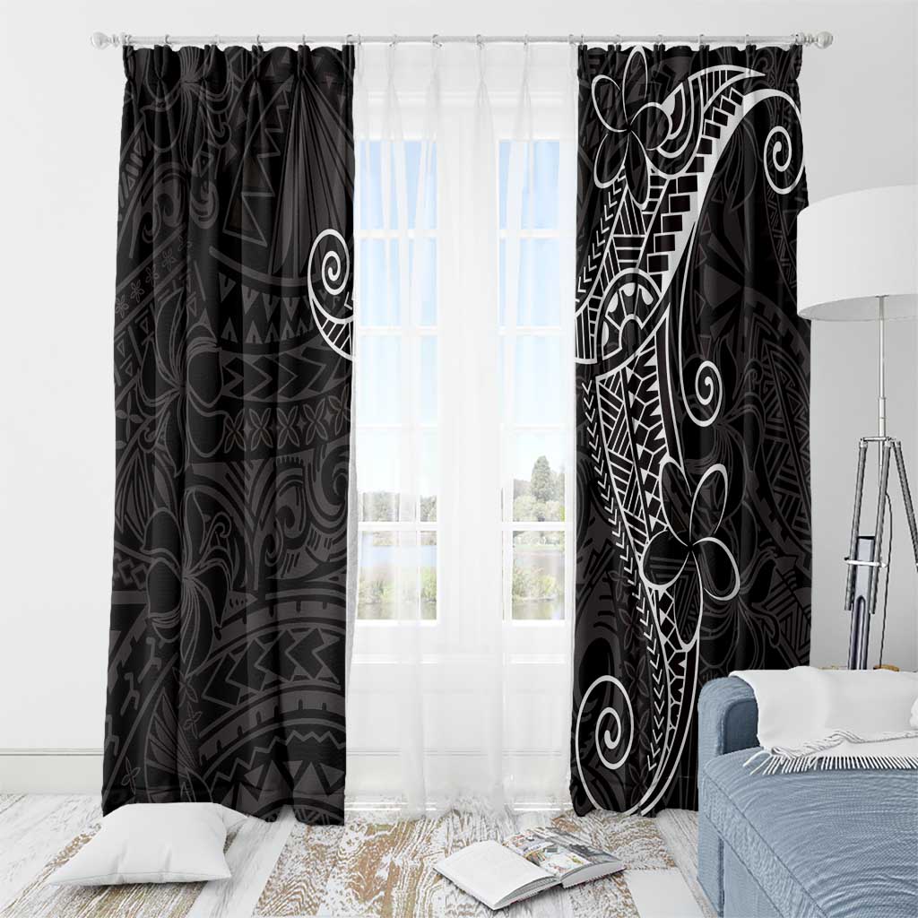 Black White Polynesian Tribal Window Curtain LT9 - Polynesian Pride