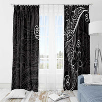 Black White Polynesian Tribal Window Curtain LT9 - Polynesian Pride