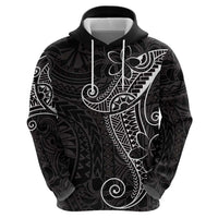 Black White Polynesian Tribal Zip Hoodie - Polynesian Pride