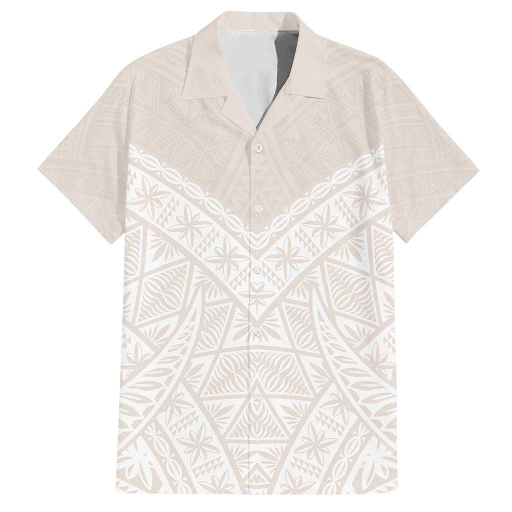 Lotu Tamaiti Tongan Polynesian Art Pattern Family Matching Off Shoulder Maxi Dress and Hawaiian Shirt Traditional Tribal Motifs LT9 Dad's Shirt - Short Sleeve White - Polynesian Pride