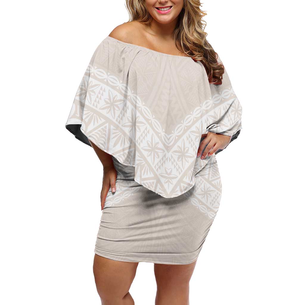 Lotu Tamaiti Tongan Polynesian Art Pattern Family Matching Off Shoulder Short Dress and Hawaiian Shirt Traditional Tribal Motifs - Polynesian Pride