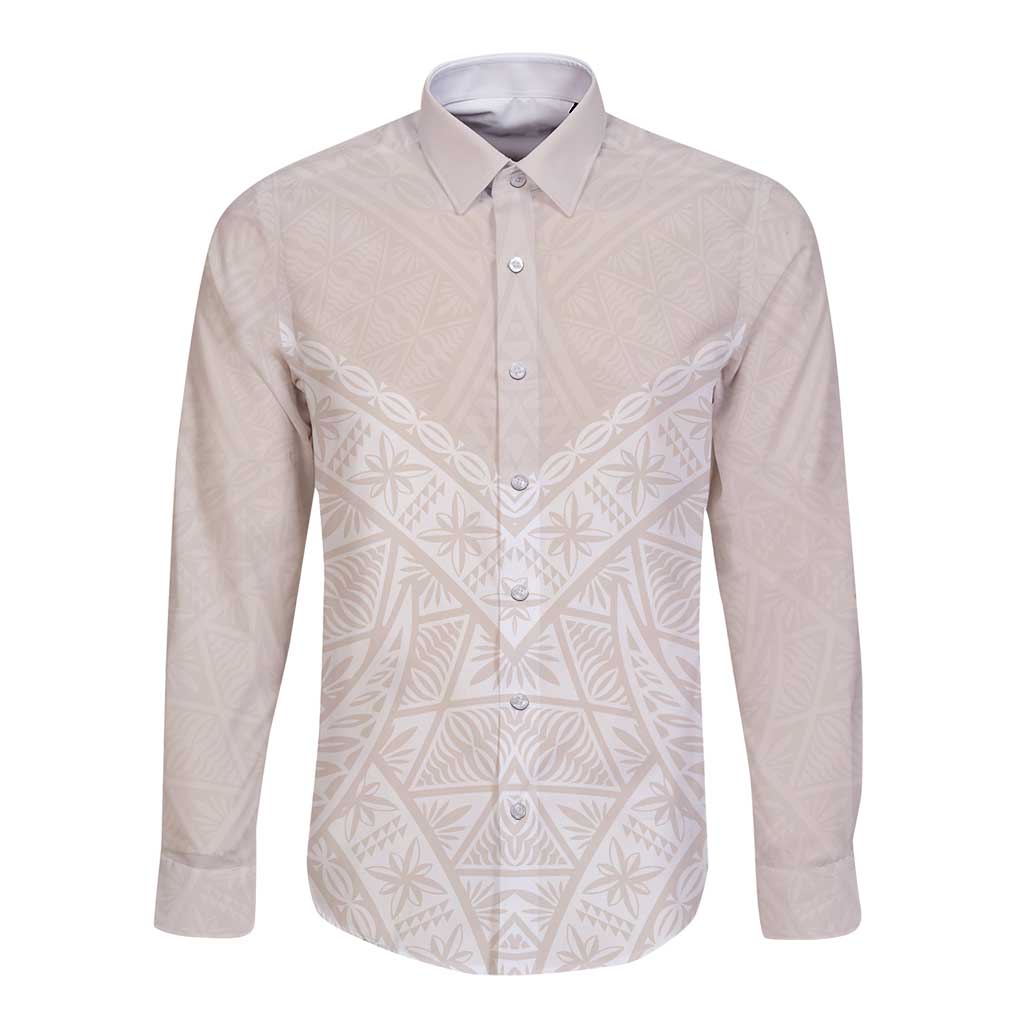 Lotu Tamaiti Tongan Polynesian Art Pattern Long Sleeve Button Shirt Traditional Tribal Motifs - Polynesian Pride
