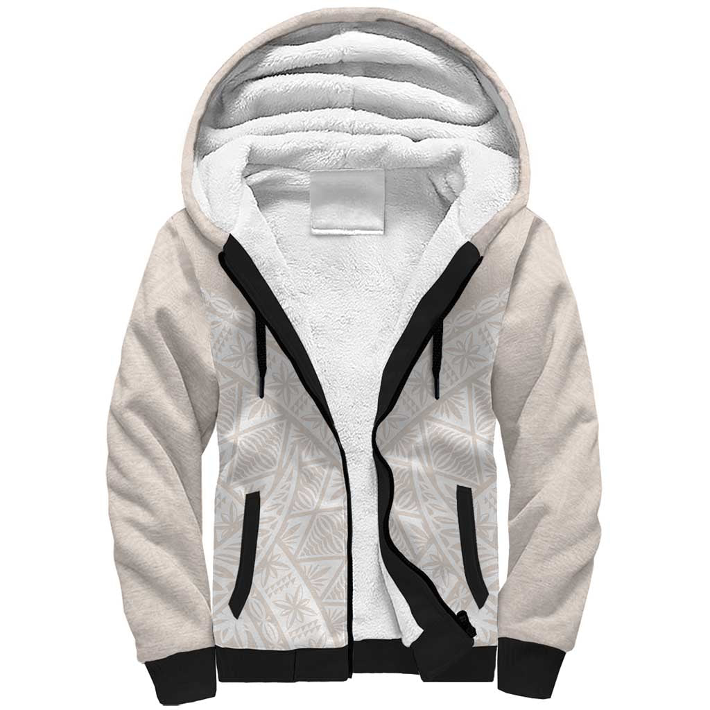 Lotu Tamaiti Tongan Polynesian Art Pattern Sherpa Hoodie Traditional Tribal Motifs LT9 Unisex White - Polynesian Pride