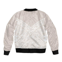 Lotu Tamaiti Tongan Polynesian Art Pattern Sleeve Zip Bomber Jacket Traditional Tribal Motifs - Polynesian Pride
