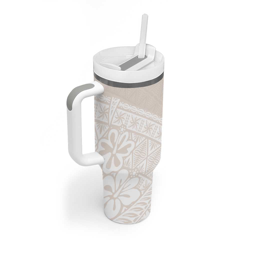 Lotu Tamaiti Tongan Polynesian Art Pattern Tumbler With Handle Traditional Tribal Motifs - Polynesian Pride