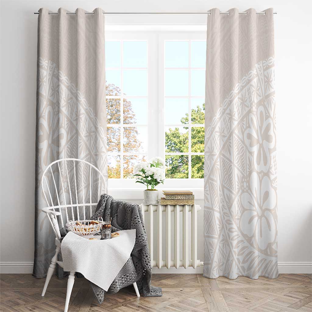 Lotu Tamaiti Tongan Polynesian Art Pattern Window Curtain Traditional Tribal Motifs - Polynesian Pride
