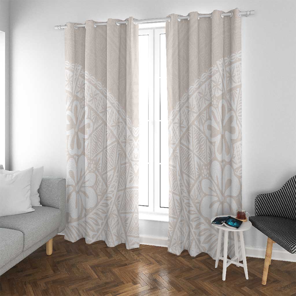 Lotu Tamaiti Tongan Polynesian Art Pattern Window Curtain Traditional Tribal Motifs - Polynesian Pride