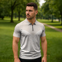 Lotu Tamaiti Tongan Polynesian Art Pattern Zipper Polo Shirt Traditional Tribal Motifs - Polynesian Pride