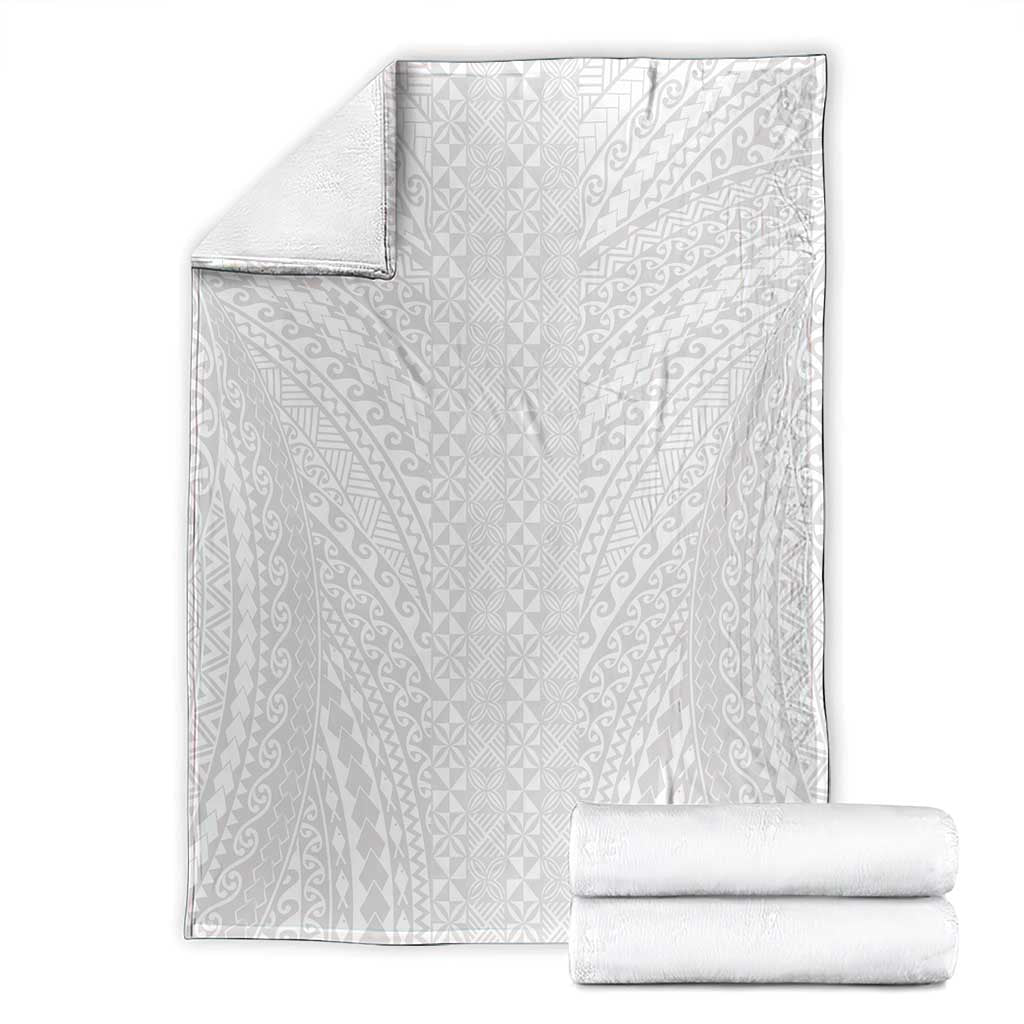 Lotu Tamaiti White Tongan Ngatu Blanket Polynesian Tribal Fonulei Pattern - Polynesian Pride