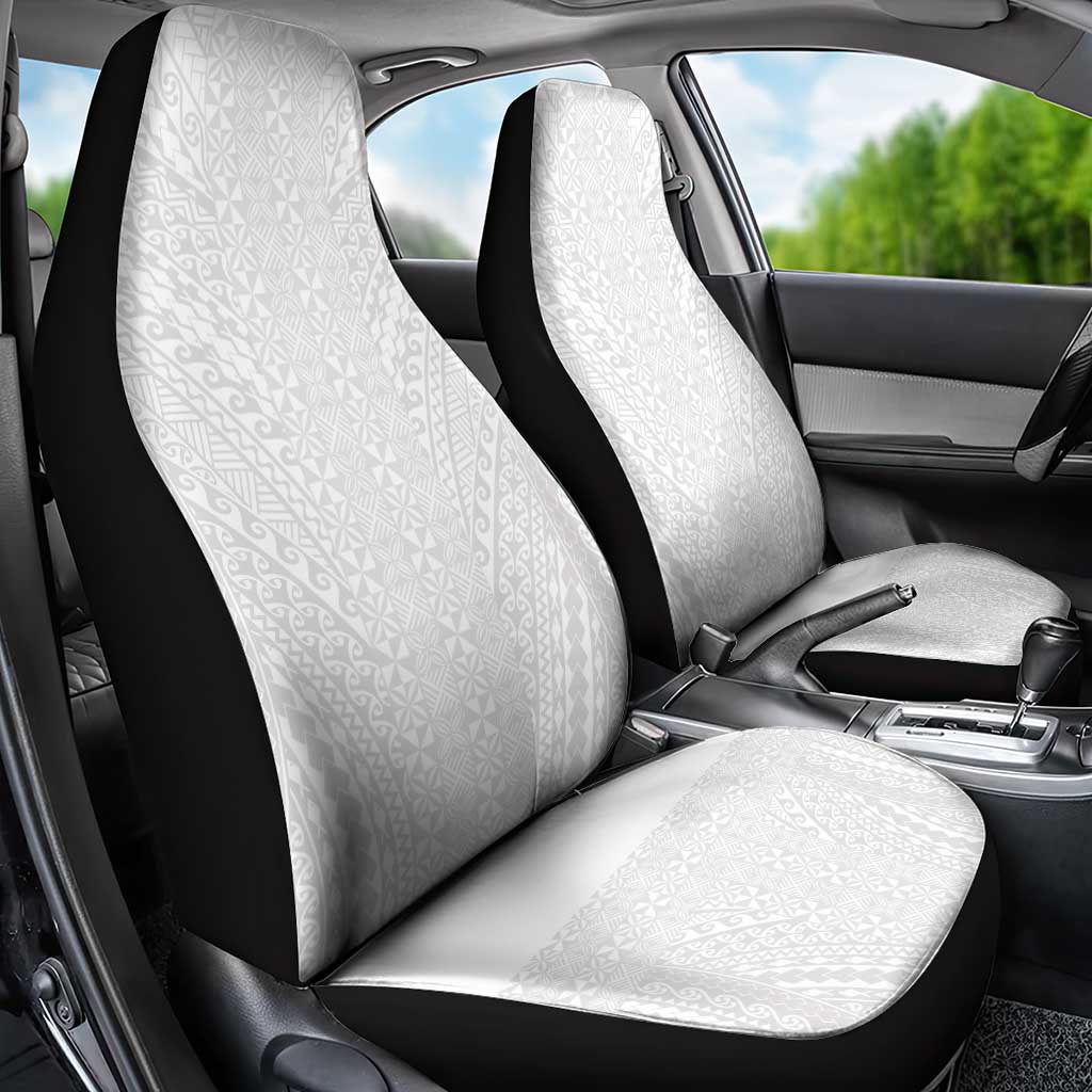Lotu Tamaiti White Tongan Ngatu Car Seat Cover Polynesian Tribal Fonulei Pattern LT9 - Polynesian Pride