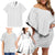 Lotu Tamaiti White Tongan Ngatu Family Matching Off Shoulder Short Dress and Hawaiian Shirt Polynesian Tribal Fonulei Pattern - Polynesian Pride