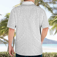 Lotu Tamaiti White Tongan Ngatu Hawaiian Shirt Polynesian Tribal Fonulei Pattern - Polynesian Pride