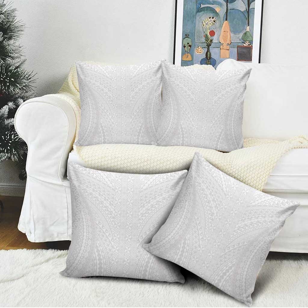 Lotu Tamaiti White Tongan Ngatu Pillow Cover Polynesian Tribal Fonulei Pattern - Polynesian Pride