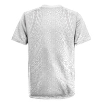 Lotu Tamaiti White Tongan Ngatu Rugby Jersey Polynesian Tribal Fonulei Pattern - Polynesian Pride