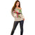 Christmas Hawaii with I'iwi Bird Off Shoulder Sweater Aloha Mele Kalikimaka - Beige Art