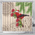 Christmas Hawaii with I'iwi Bird Shower Curtain Aloha Mele Kalikimaka - Beige Art