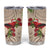 Christmas Hawaii with I'iwi Bird Tumbler Cup Aloha Mele Kalikimaka - Beige Art