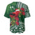 Christmas Hawaii with I'iwi Bird Baseball Jersey Aloha Mele Kalikimaka - Green Art