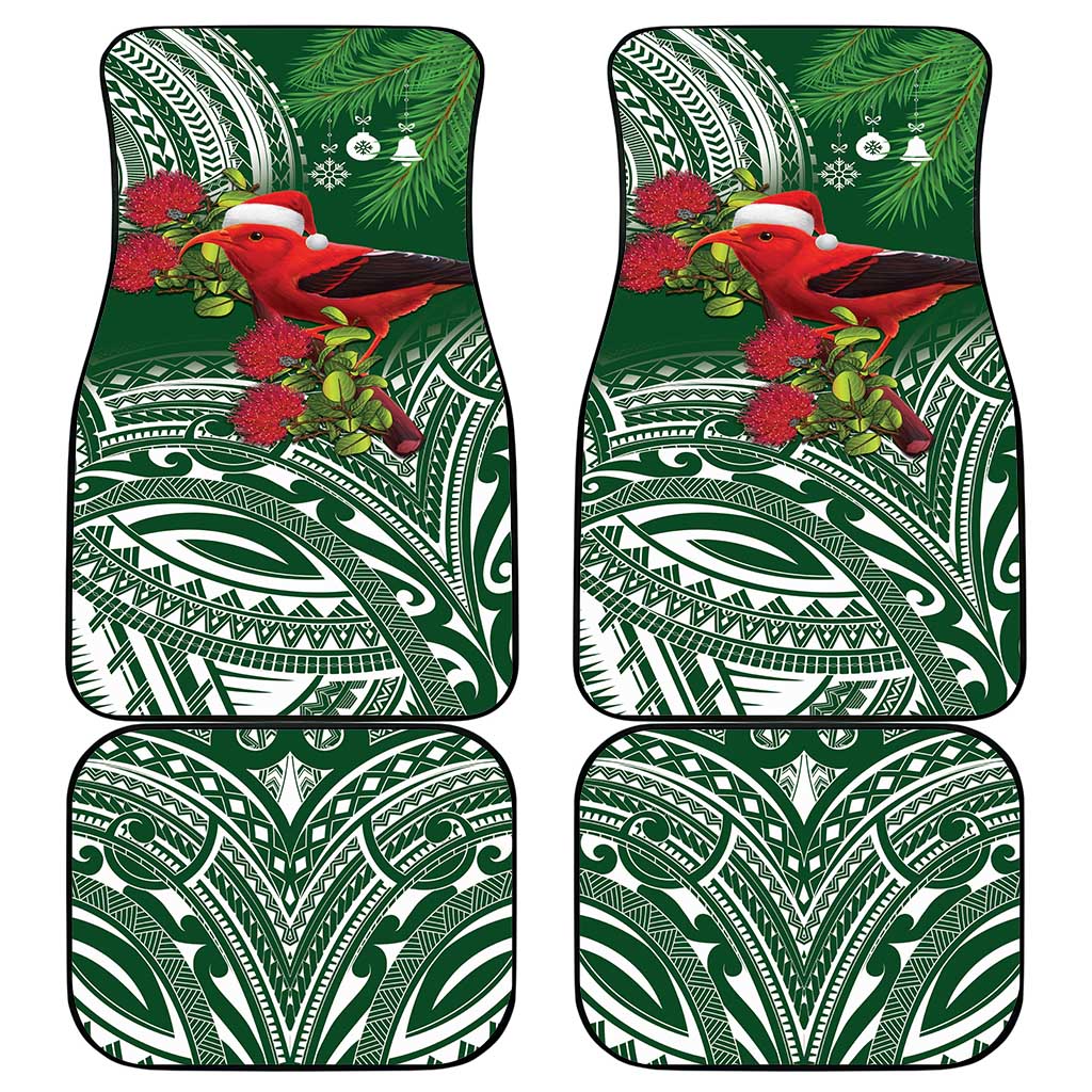 Christmas Hawaii with I'iwi Bird Car Mats Aloha Mele Kalikimaka - Green Art