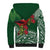 Christmas Hawaii with I'iwi Bird Sherpa Hoodie Aloha Mele Kalikimaka - Green Art