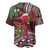 Christmas Hawaii with I'iwi Bird Baseball Jersey Aloha Mele Kalikimaka - Oxblood Art