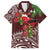 Christmas Hawaii with I'iwi Bird Hawaiian Shirt Aloha Mele Kalikimaka - Oxblood Art