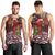 Christmas Hawaii with I'iwi Bird Men Tank Top Aloha Mele Kalikimaka - Oxblood Art