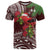 Christmas Hawaii with I'iwi Bird T Shirt Aloha Mele Kalikimaka - Oxblood Art