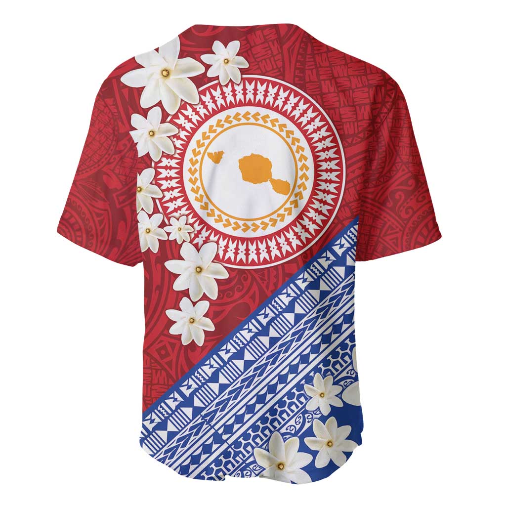 French Polynesia Baseball Jersey Tahitian Tiare Flowers Tribal LT9 - Polynesian Pride