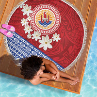 French Polynesia Beach Blanket Tahitian Tiare Flowers Tribal LT9 - Polynesian Pride