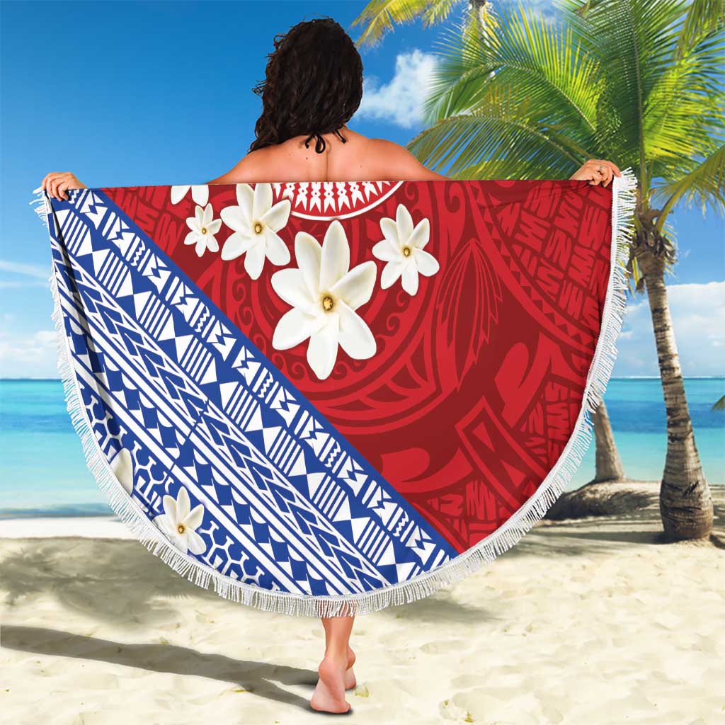 French Polynesia Beach Blanket Tahitian Tiare Flowers Tribal LT9 - Polynesian Pride