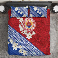 French Polynesia Bedding Set Tahitian Tiare Flowers Tribal LT9 Red - Polynesian Pride